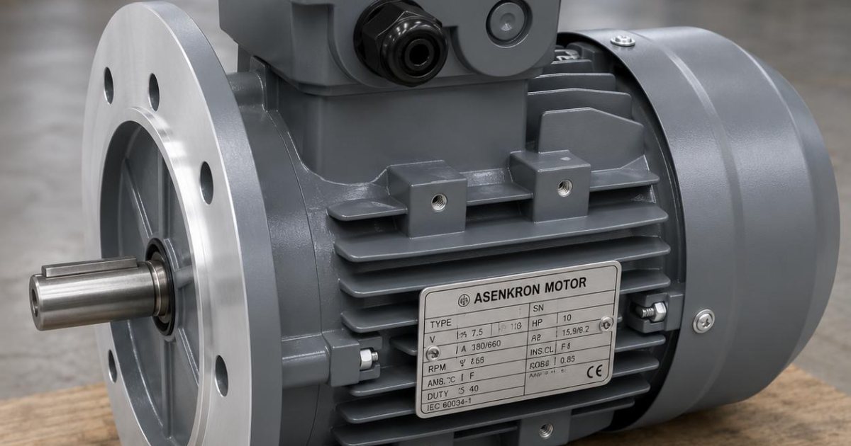 IE5 senkron motor etiketi ve teknik değerleri