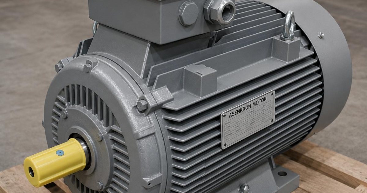 Redüktör yağlaması yapılan endüstriyel motor grubu